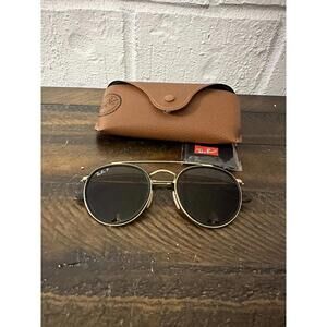 Ray Ban RB 3647-N 9124/43 Gold Frame Brown Polarized Lenses Sunglasses (Chipped)